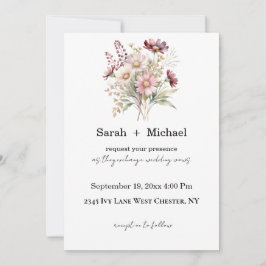 Convites Spring Floral Wedding Invitation