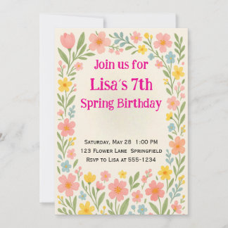 Convites Spring Flower Birthday