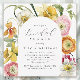 Convites Spring Garden Bright Floral Bridal Shower 