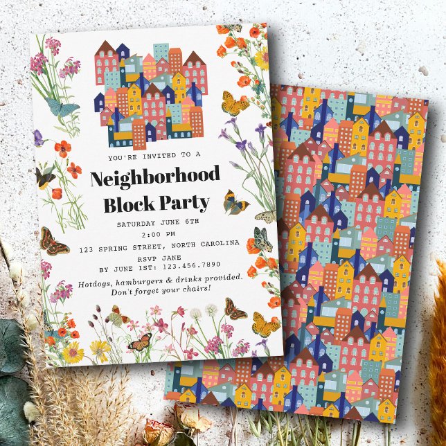 Convites Spring Neighborhood BBQ Block Party (Spring Neighborhood BBQ Block Party Invitation)
