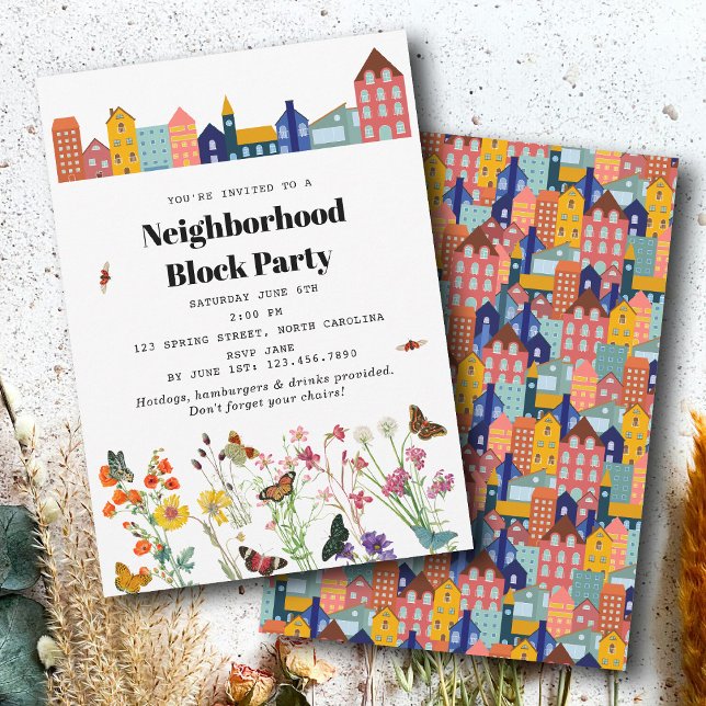 Convites Spring Neighborhood BBQ Block Party (Spring Neighborhood BBQ Block Party Invitation)
