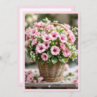 Convites Spring Petunias in Pink Personalize Party