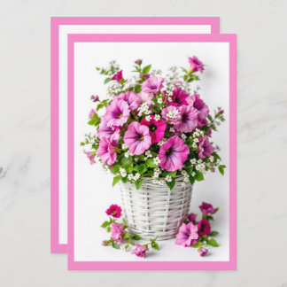Convites Spring Pink Petunias Personalize Party