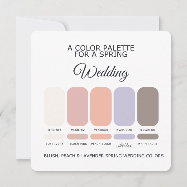 Convites Spring Wedding Colors Palette 2026 Card (Frente)
