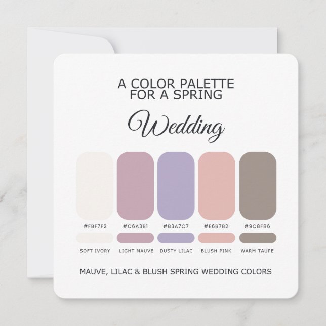 Convites Spring Wedding Palette 2026 Card (Frente)