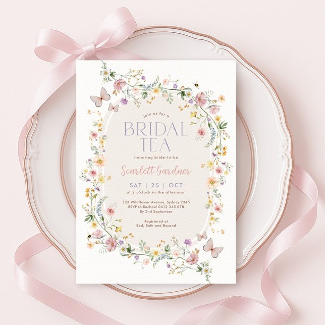 Convites Spring Wildflower Butterfly Bridal Tea (Criador carregado)