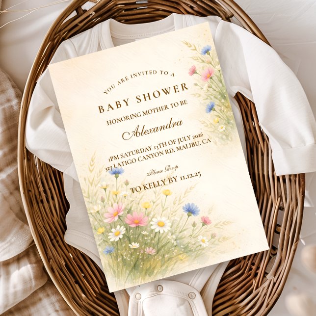 Convites Spring Wildflower Meadow Baby Shower (Criador carregado)