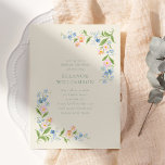Convites Spring Wildflower Watercolor Floral Bridal Shower<br><div class="desc">This bridal shower invitation features delicate spring wildflowers arranged in a soft garden-style border. The light botanical florals and airy layout create a romantic design that feels perfect for a spring celebration. Ideal for hosting a garden bridal shower, brunch, or afternoon gathering with friends and family. Personalize the details with...</div>