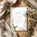 Convites Spring Wildflowers Rustic Elegant QR Code Wedding<br><div class="desc">Spring Wildflowers Rustic Elegant QR Code Wedding</div>