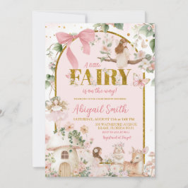 Convites Spring woodland fairy baby shower invitation