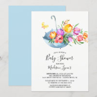 Springtime Tulips Babyl Chá Invitation