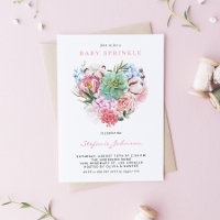 Sprinkle De Bebê De Coração Floral Suculente Com A