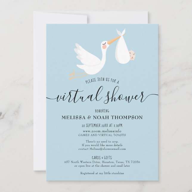 Convites Sprinkle de Chá de fraldas de longa distância onli (Frente)