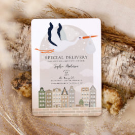 Convites Sprinkle de Entrega Especial do Chá de fraldas Sto