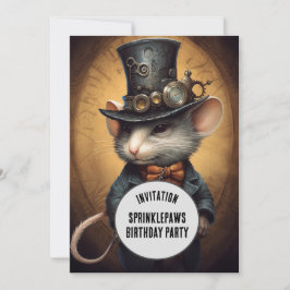 Convites Sprinklepaws Steampunk Animal Nome personalizado