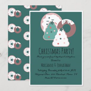 Convites Sprinkles de Donut de Natal Tema de Feriado