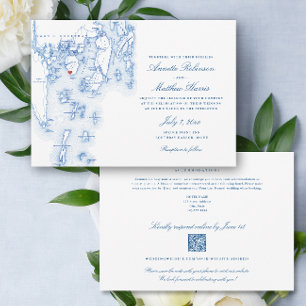 Convites Spruce Point em código QR all-in-one RSVP Wedding