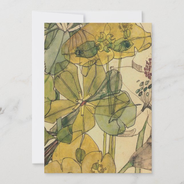 Convites Spurge Com Yham Flowers Charles Rennie Mackintosh (Frente)