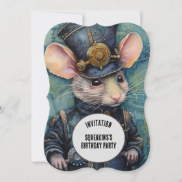 Convites Squeakins Steampunk Animal Nome personalizado