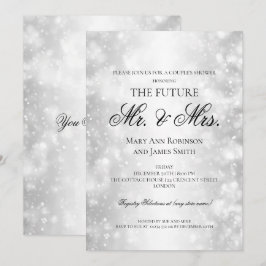 Convites Sr. Casal Chá Silver Shimmer Lights