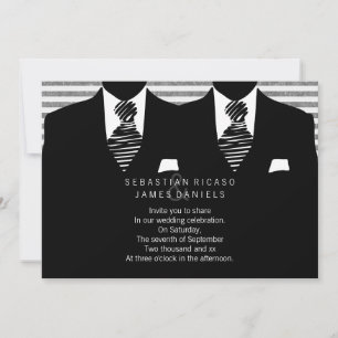 Convites Sr. e Sr. Suit e Tie Gay Wedding