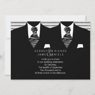Convites Sr. e Sr. Suit e Tie Gay Wedding