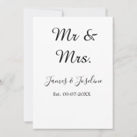 Sr. e Sra. adicione o nome est. Casal de casamento