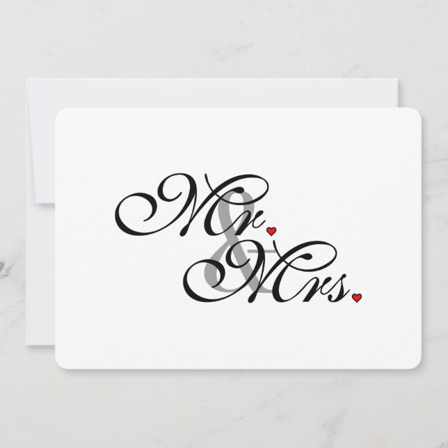 Convites Sr. e Sra. Marido Esposa Dele Dela Recém-Casados (Frente)