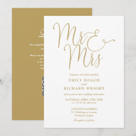 Convites Sr e Sra Modern Código QR Bodas de Ouro