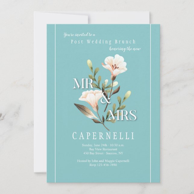 Convites Sr. e Sra. Posta Wedding Brunch (Frente)