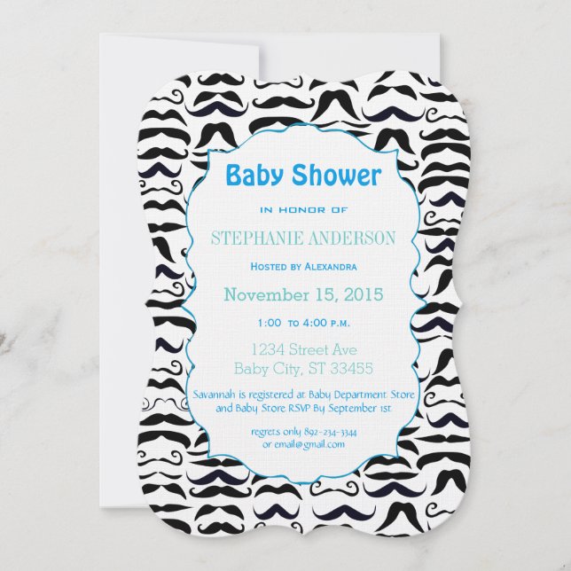 Convites Sr. Hipster Lil' Man Mustache Vintage Retro (Frente)