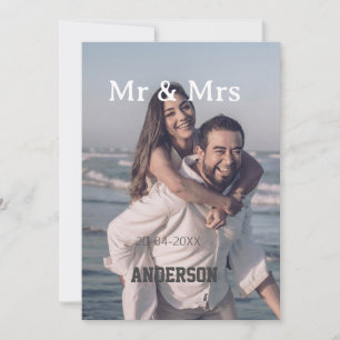 Convites Sr & Sra adicionar nome da família foto data casam