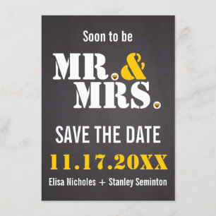 Convites Sr. & Sra. Tipografia moderna casamento Salve a da