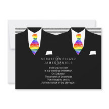 Sr. Suit e Rainbow Tie Gay Wedding