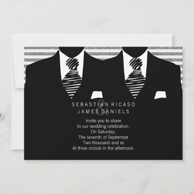 Convites Sr. Suit e Tie Gay Wedding (Frente)