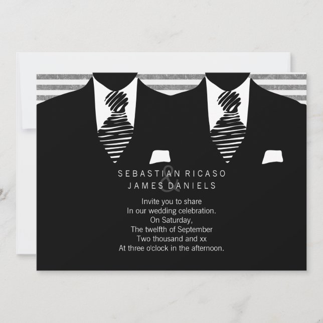Convites Sr. Suit e Tie Gay Wedding (Frente)