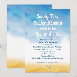 Convites Sra. chá de Casal da Sra. Sandy Toes - céu e areia