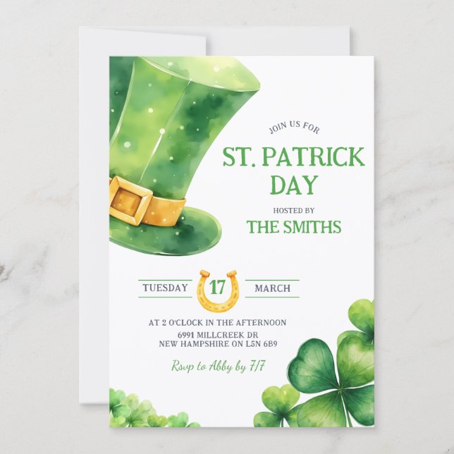Convites St. Patrick Day Party Invitation (Frente)