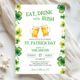 Convites St Patrick Eat, Drink, and be Irish Party