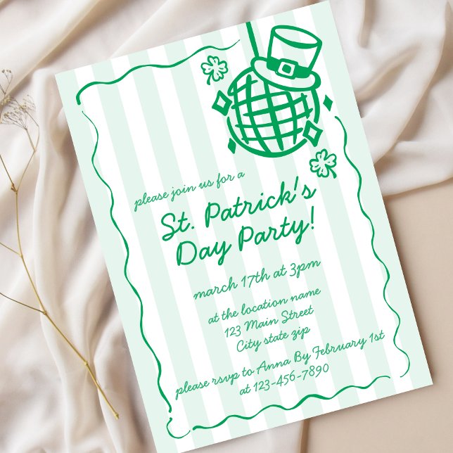 Convites St. Patrick’s Day Green Hand Drawn Party (Criador carregado)