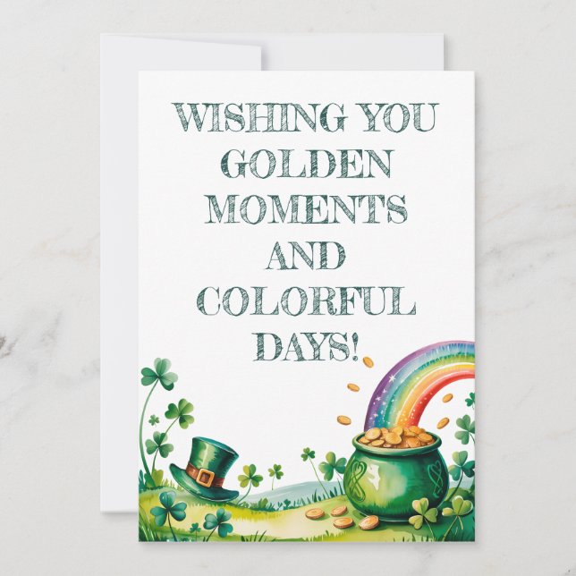 Convites St. Patrick’s Day Watercolor Luck (Frente)
