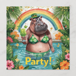 Convites St. Patrick’s Tropical Pool Party Invitation 