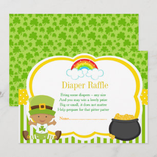 Convites St Patricks African American Boy Fralda Raffle