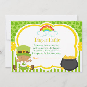 Convites St Patricks African American Girl Fralda Raffle
