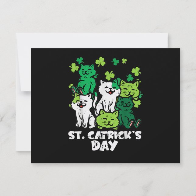 Convites St Patricks Catricks Day Cats Saint Pattys (Frente)