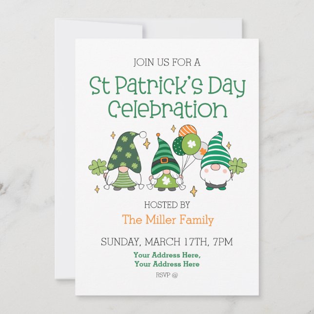 Convites St Patricks Day Celebration Party (Verso)