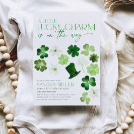 Convites St. Patricks Day Green Shamrock Baby Shower