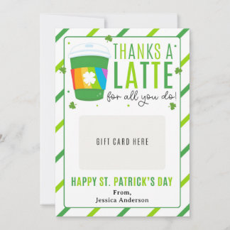 Convites St. Patrick's Day Teacher Coffee Gift Card Holder