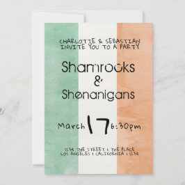 Convites St. Patricks Irish Shenanigans Watercolor