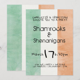 Convites St. Patricks Irish Shenanigans Watercolor